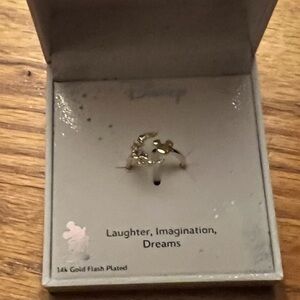 Disney Gold Plated Mickey Mouse Crescent Ring Size 9